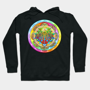 Inner Strength Psychedelic Tiger Sri Yantra Mandala Hoodie